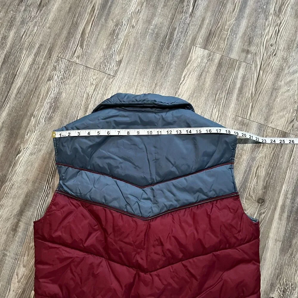 Vintage 80s JCPenney Active Sportswear Puffer Vest Burgundy Gray Korea L - Picture 5 of 5